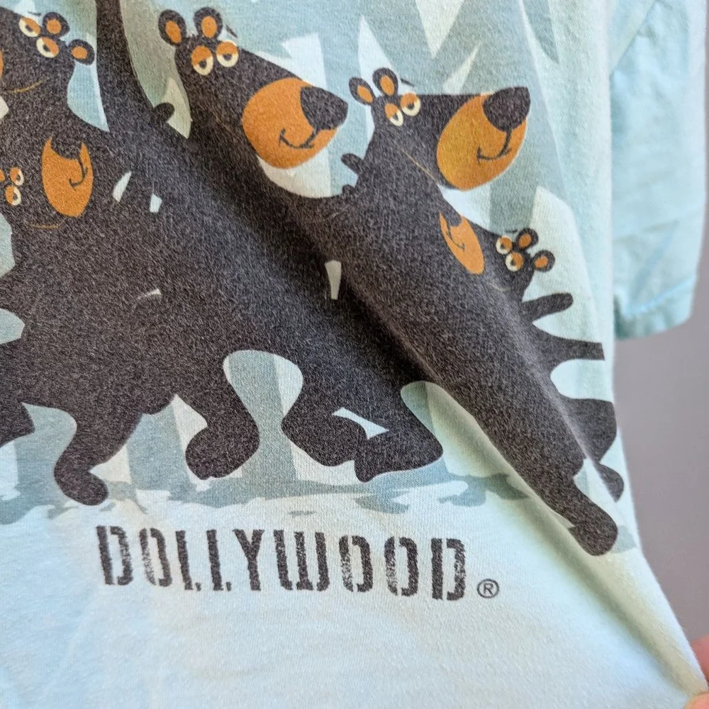 Dollywood Vintage Bearadise Blue T-Shirt - Large